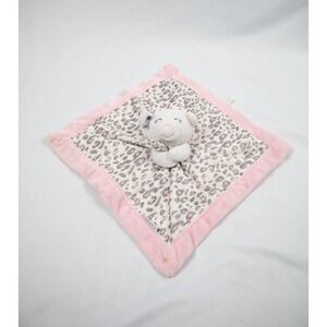 Carters Pink Gray‎ Cheetah Leopard Baby Security Blanket White Bear Lovey